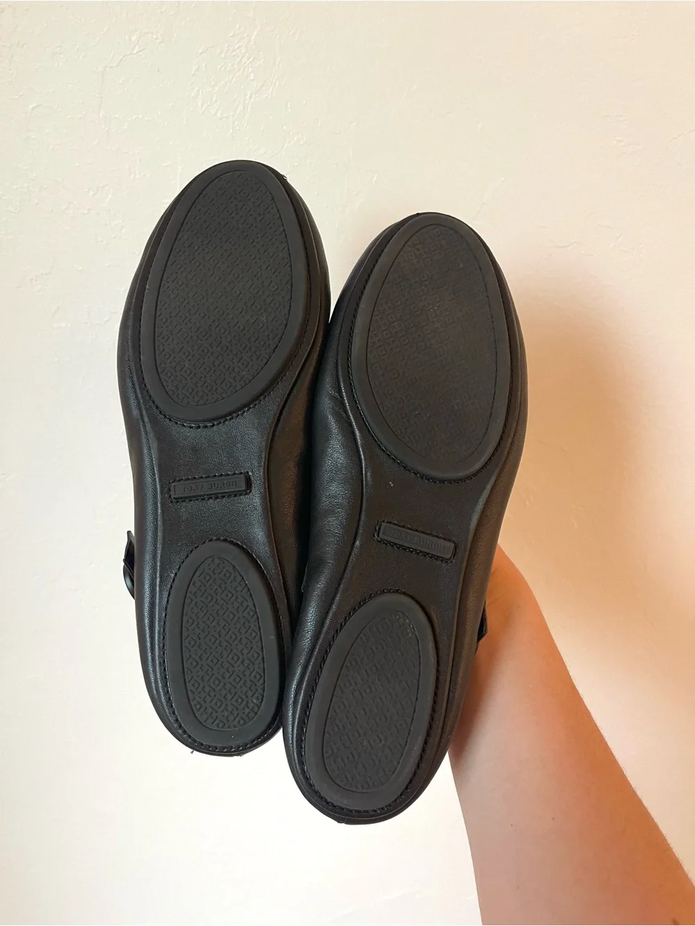 Tory Burch Minnie Black Leather Convertible Crystal Embellished Ballet Flats 10